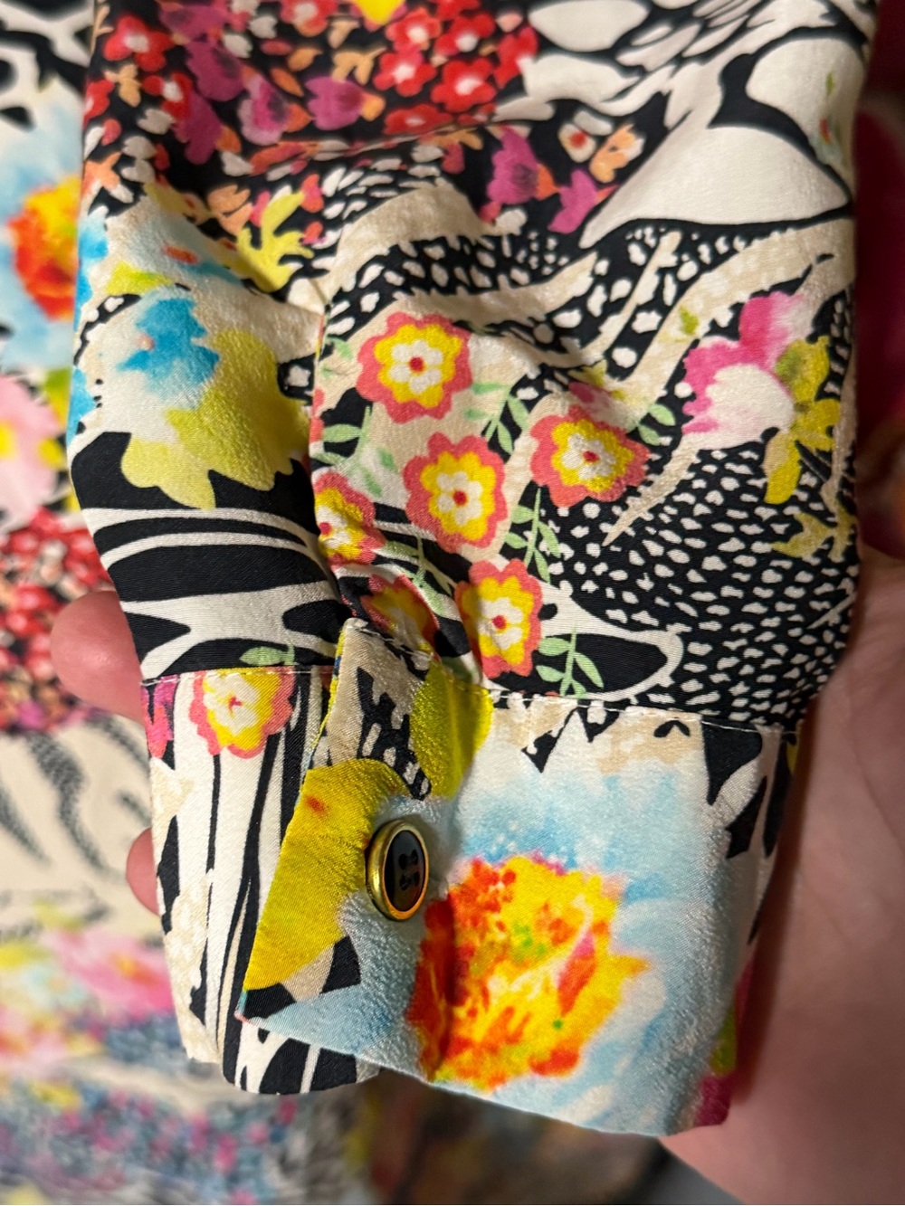Yumi Kim Floral Multi-Color Long Sleeve Maxi Dress with Self Tie - Picture 11 of 12